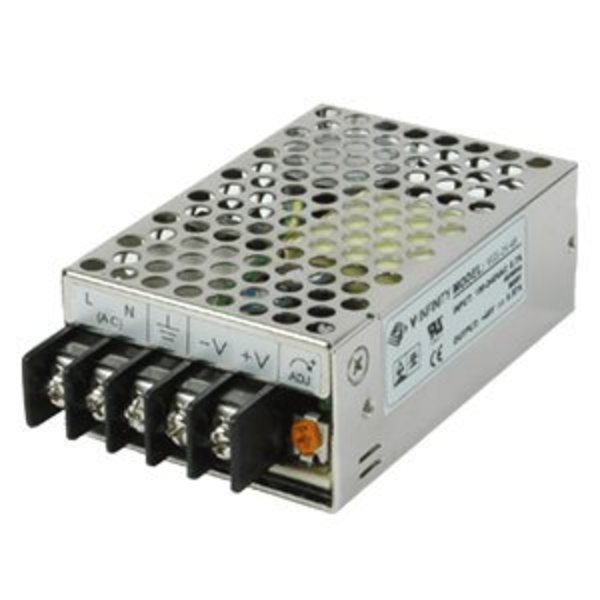 Cui Inc AC to DC Power Supply, 90 to 264V AC, 12V DC, 25W, 2.1A, Chassis VGS-25-12